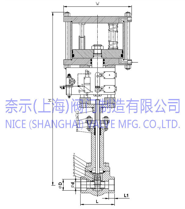 气动锻钢闸阀Z661H结构